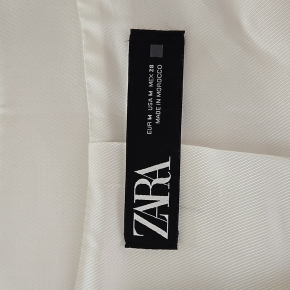 NWOT! Zara White Blue Button Down Vest Size M - Picture 4 of 5